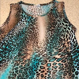 Sleeveless top with animal print and Sequence